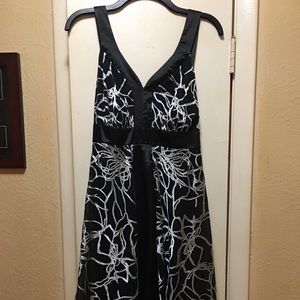Black and White Silky Dress